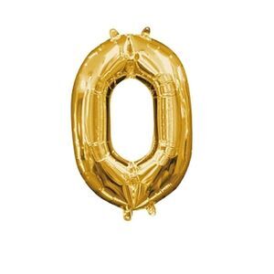 Number Zero Gold Balloons Party Birthday Date 16" NWT